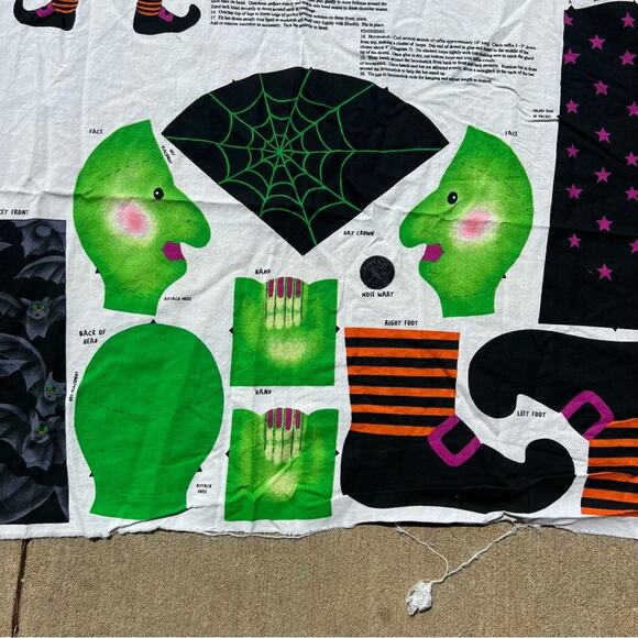 Gwendolyn Witch Halloween Broomstick Doll Sewing Project Panel Spring Industries - Picture 3 of 4
